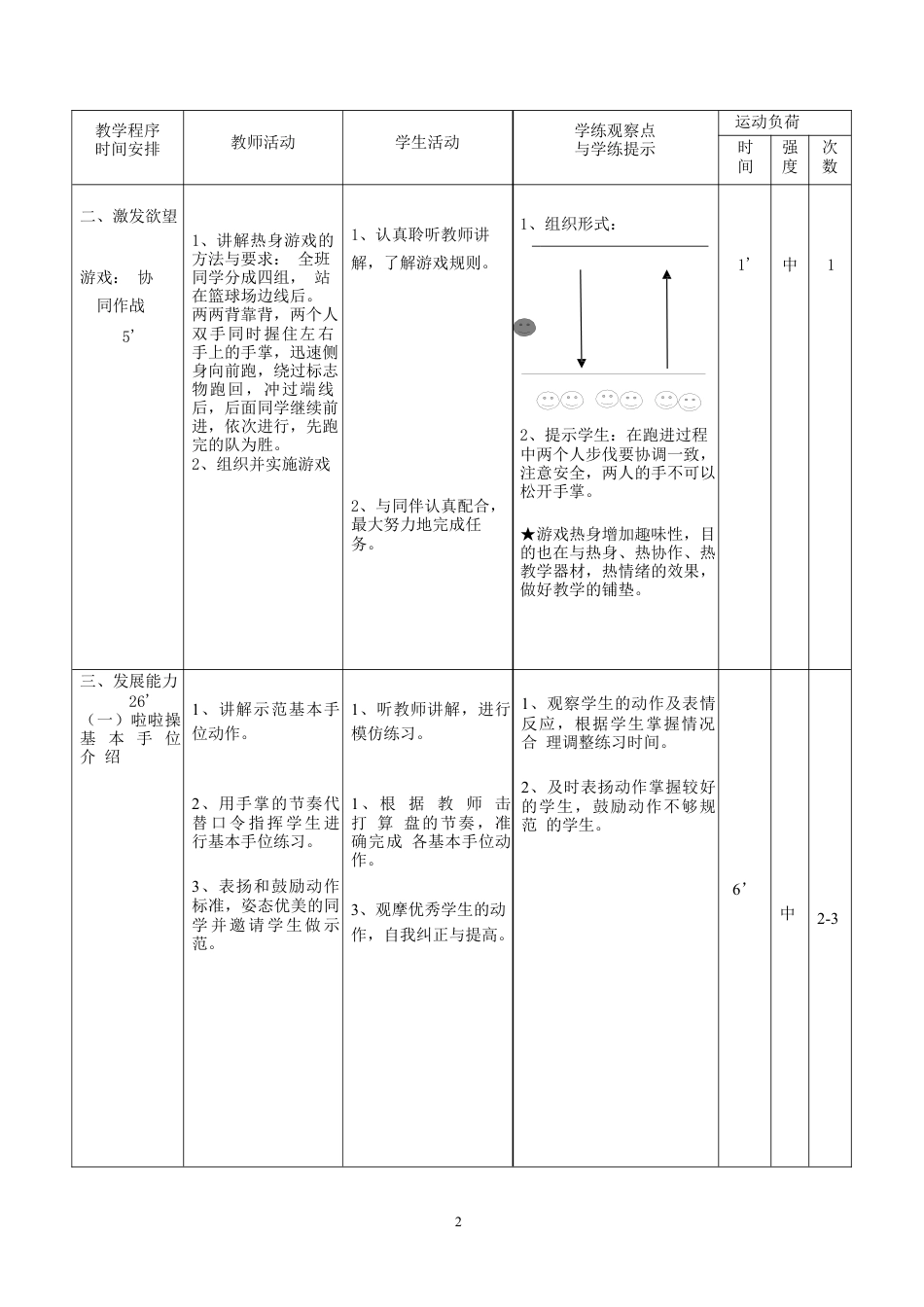花球啦啦操教案完整(6课时).docx_第2页