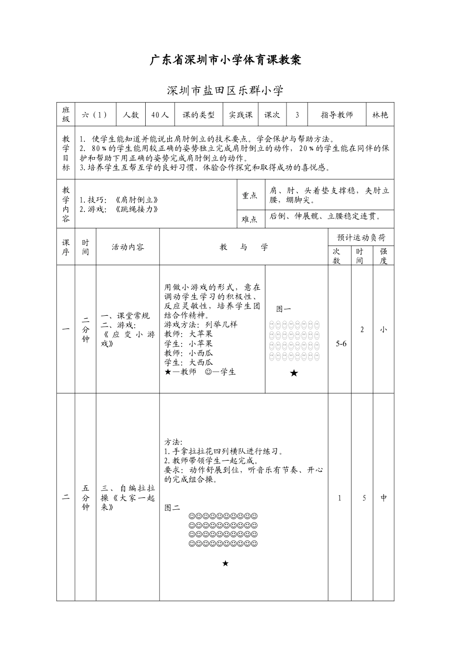 技巧：《肩肘倒立》游戏：《跳绳接立》.docx_第1页