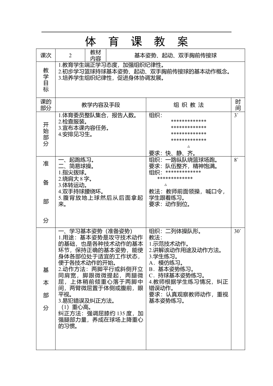 篮球课时基本技术教案1.docx_第3页