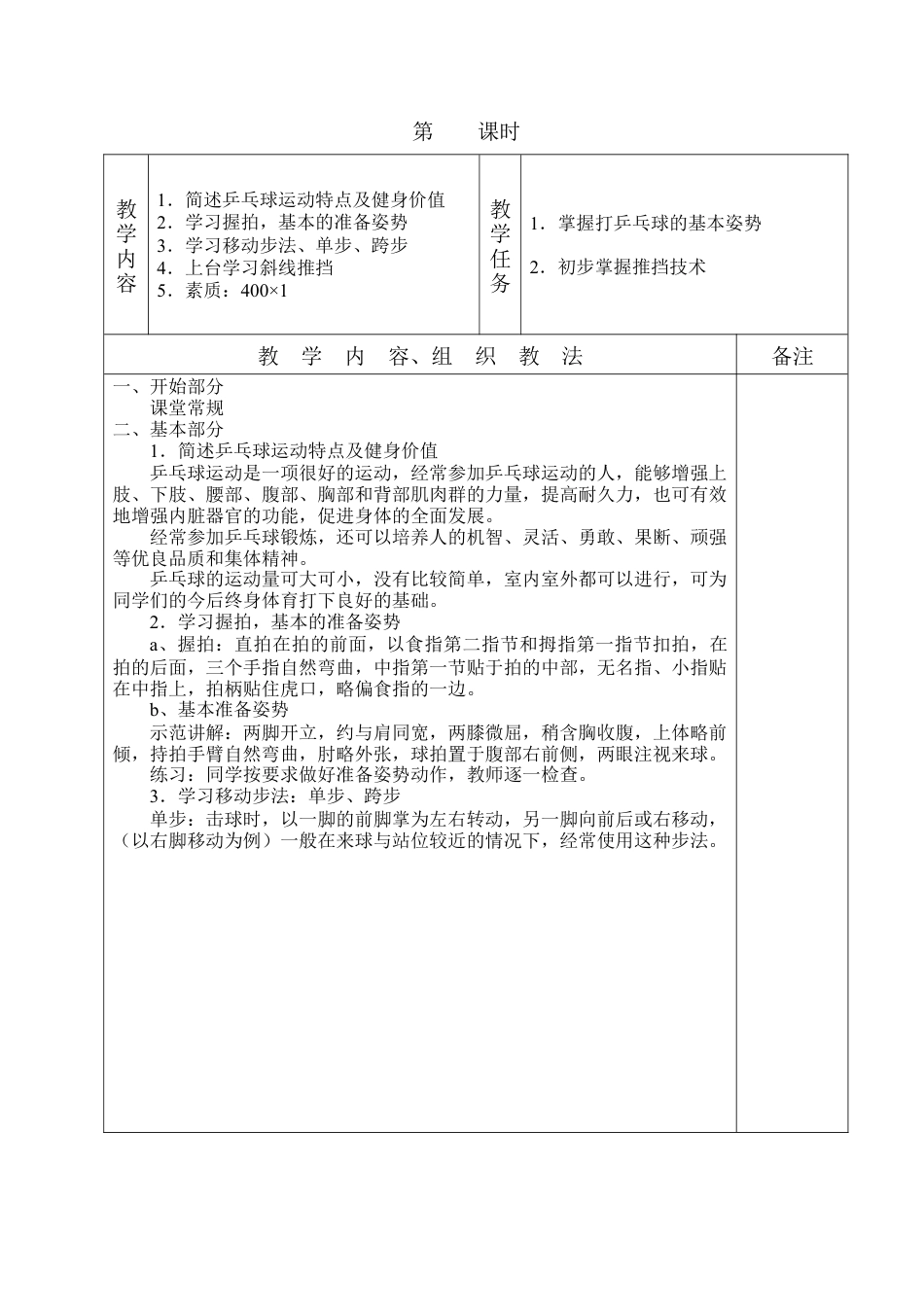 乒乓球训练计划及教案2.docx_第1页