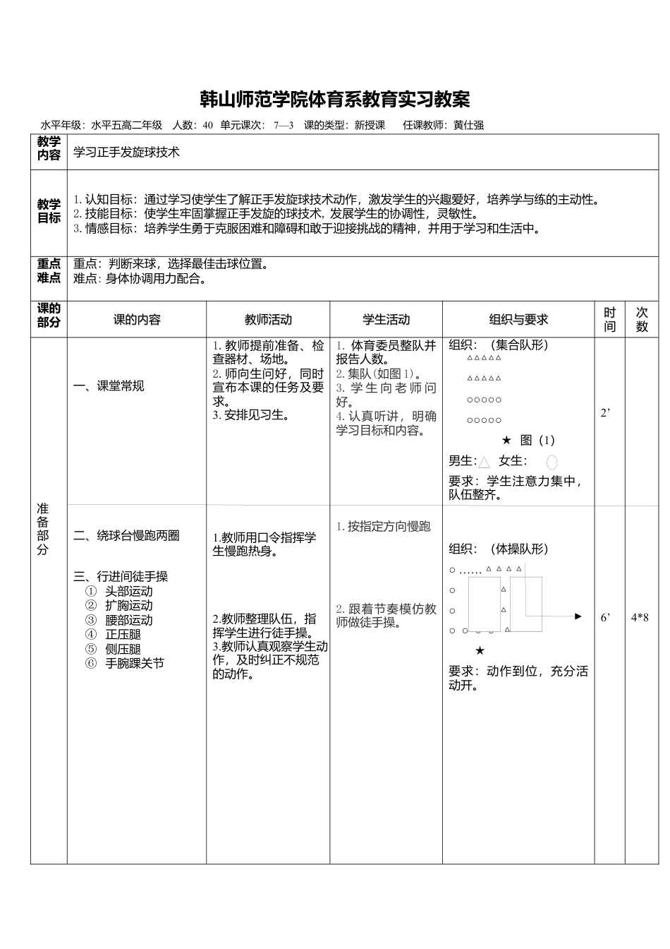 乒乓球正手发旋球教案.docx_第1页