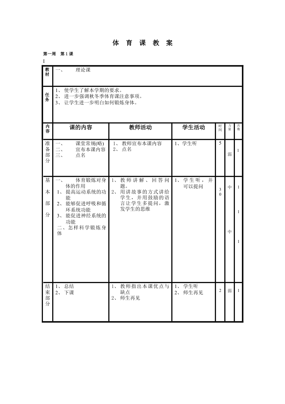 人教版六年级上册体育全册教案(2).docx_第1页