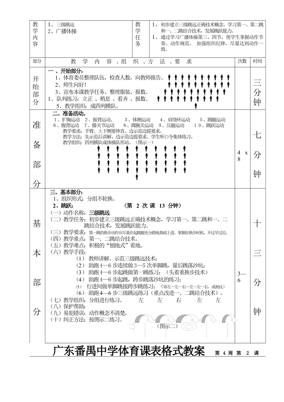 三级跳远广播操第1—6课表格式教案.docx_第3页