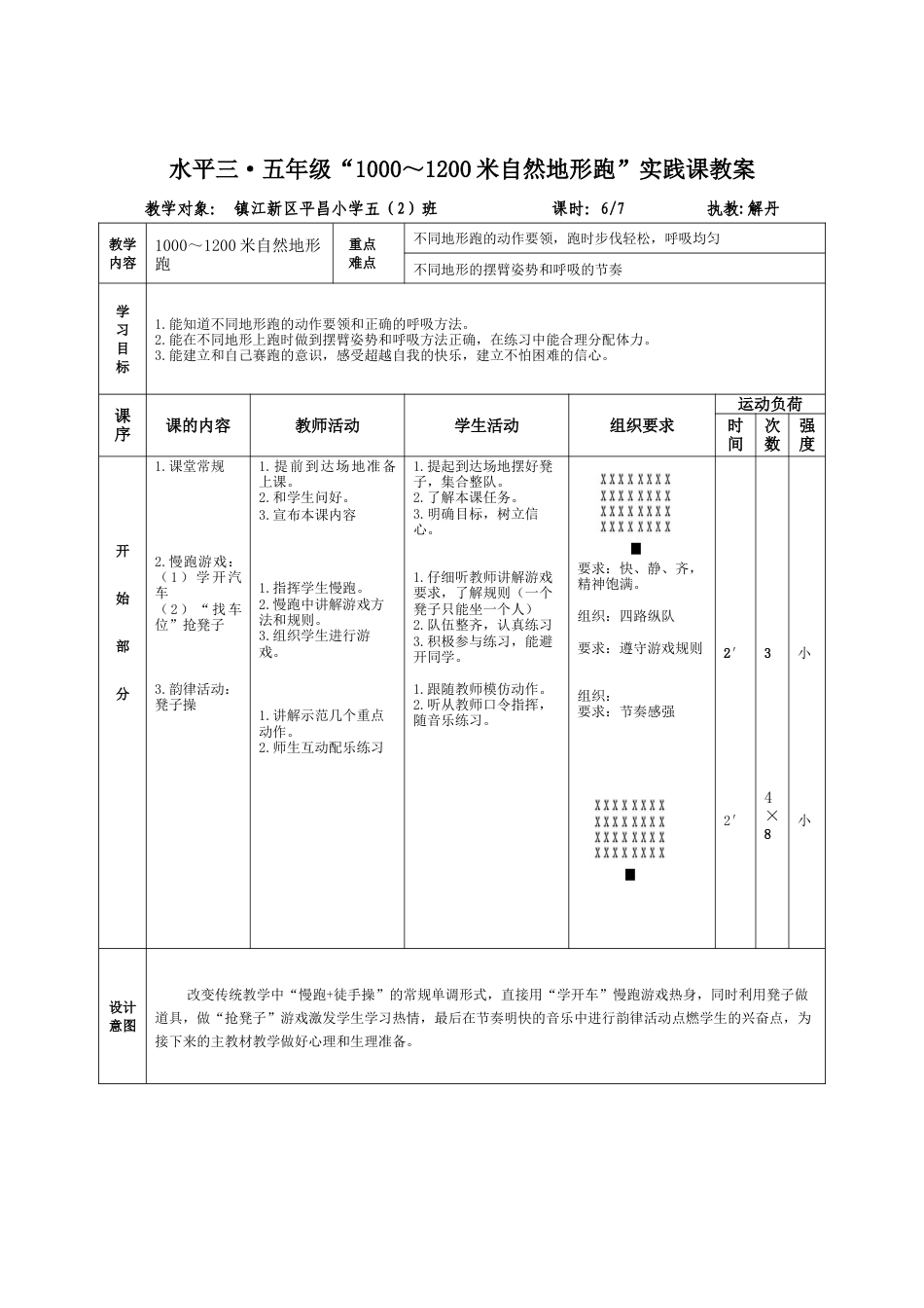 水平三（五年级）1000～1200米自然地形跑教学设计（江苏省小学体育优秀课比赛教案）.docx_第2页