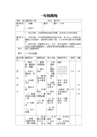 体育与健康（1-2年级）第4节《跳绳》word教案.docx
