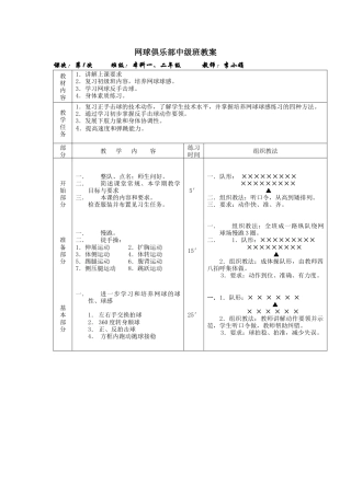 网球俱乐部中级班教案.docx