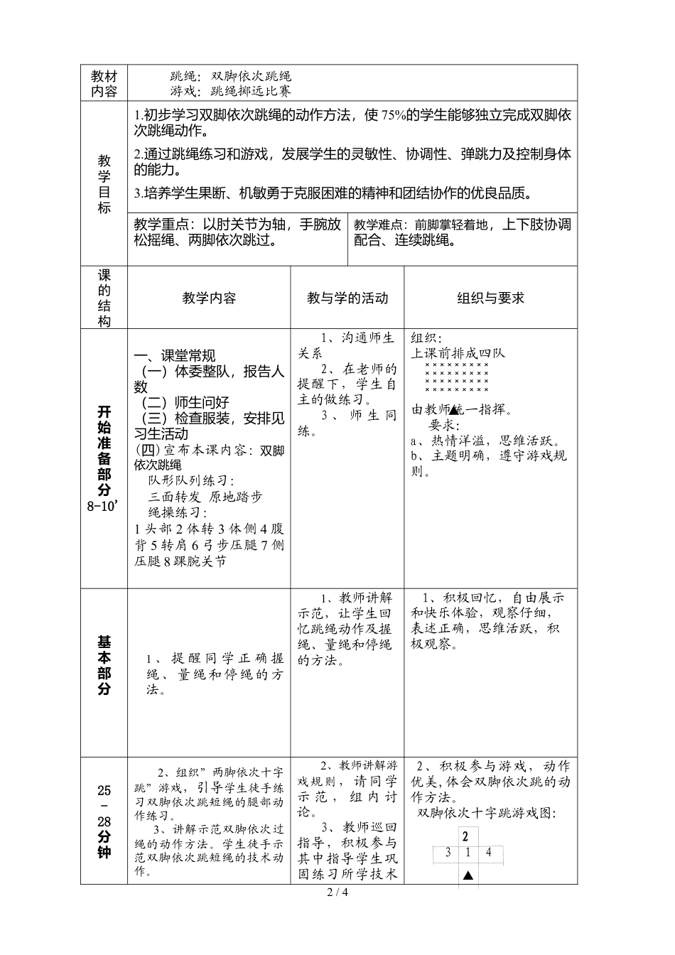 小学二年级跳绳优秀教案.docx_第2页