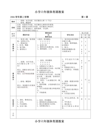 小学六年级体育课教案(3).docx