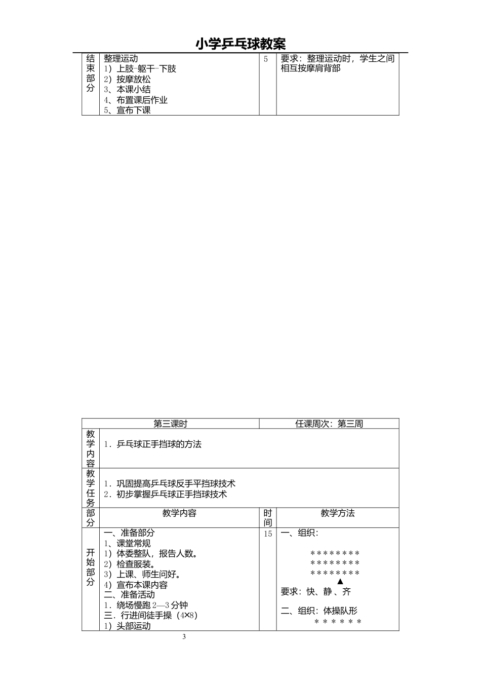 小学乒乓球课时训练教案（13周）.docx_第3页