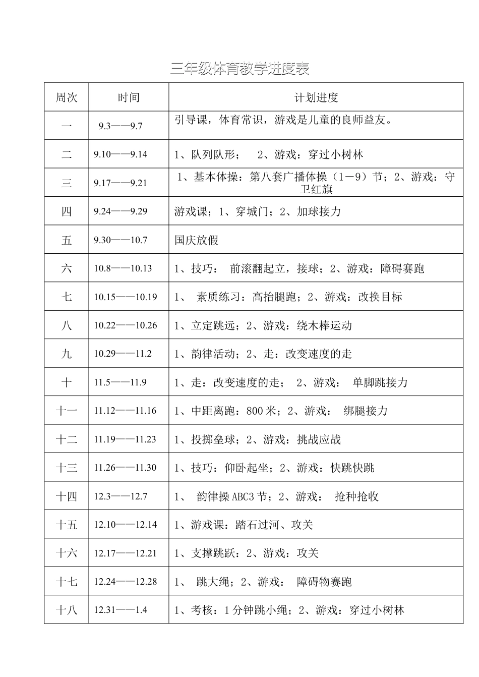 小学三年级体育教案.docx_第1页