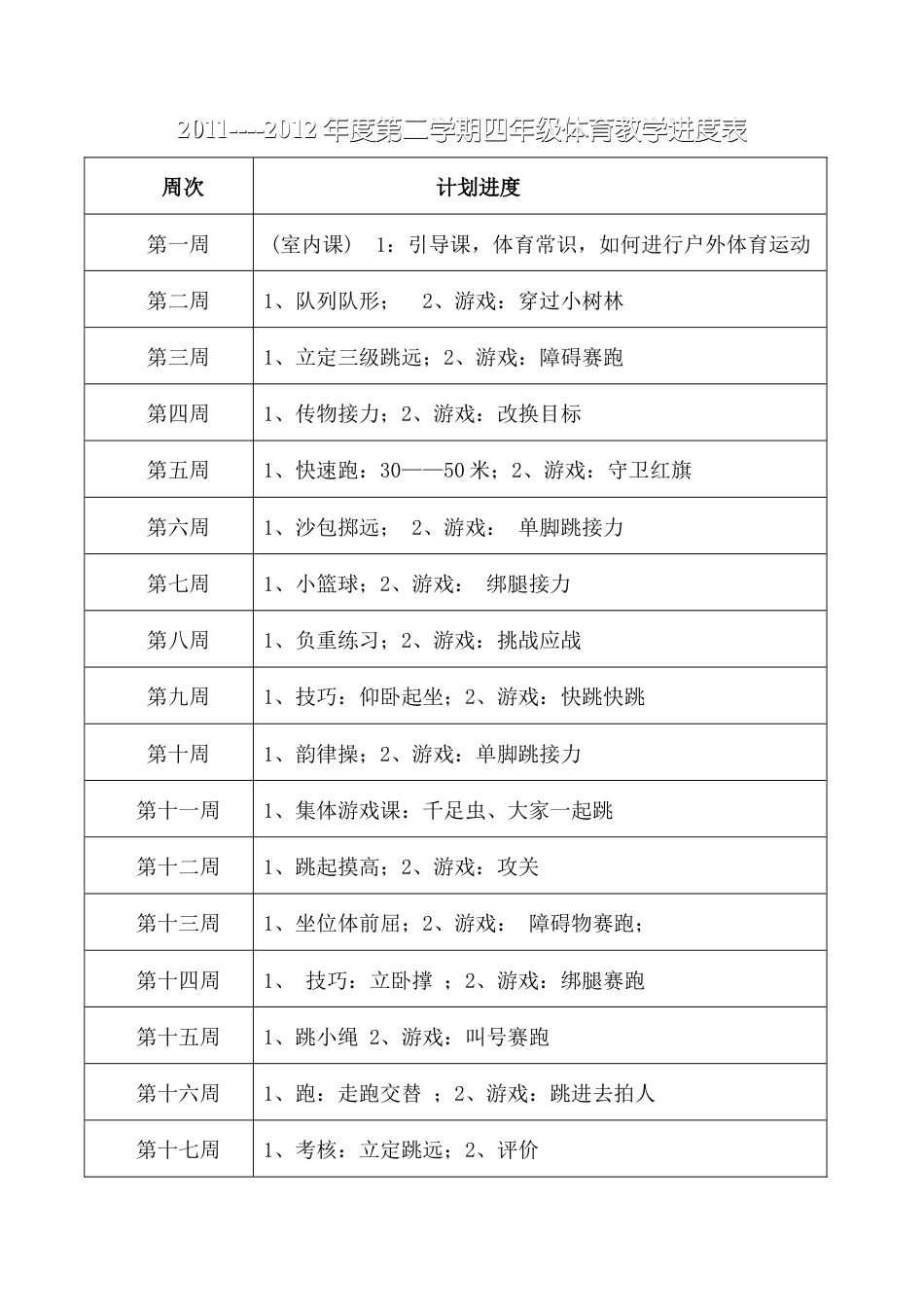 小学四年级体育计划和教案[.docx_第1页