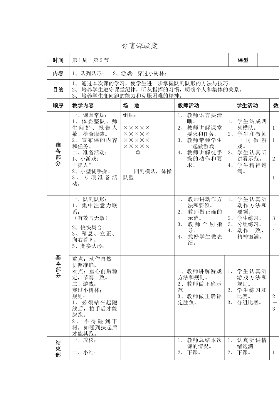 小学四年级体育全册教案.docx_第3页