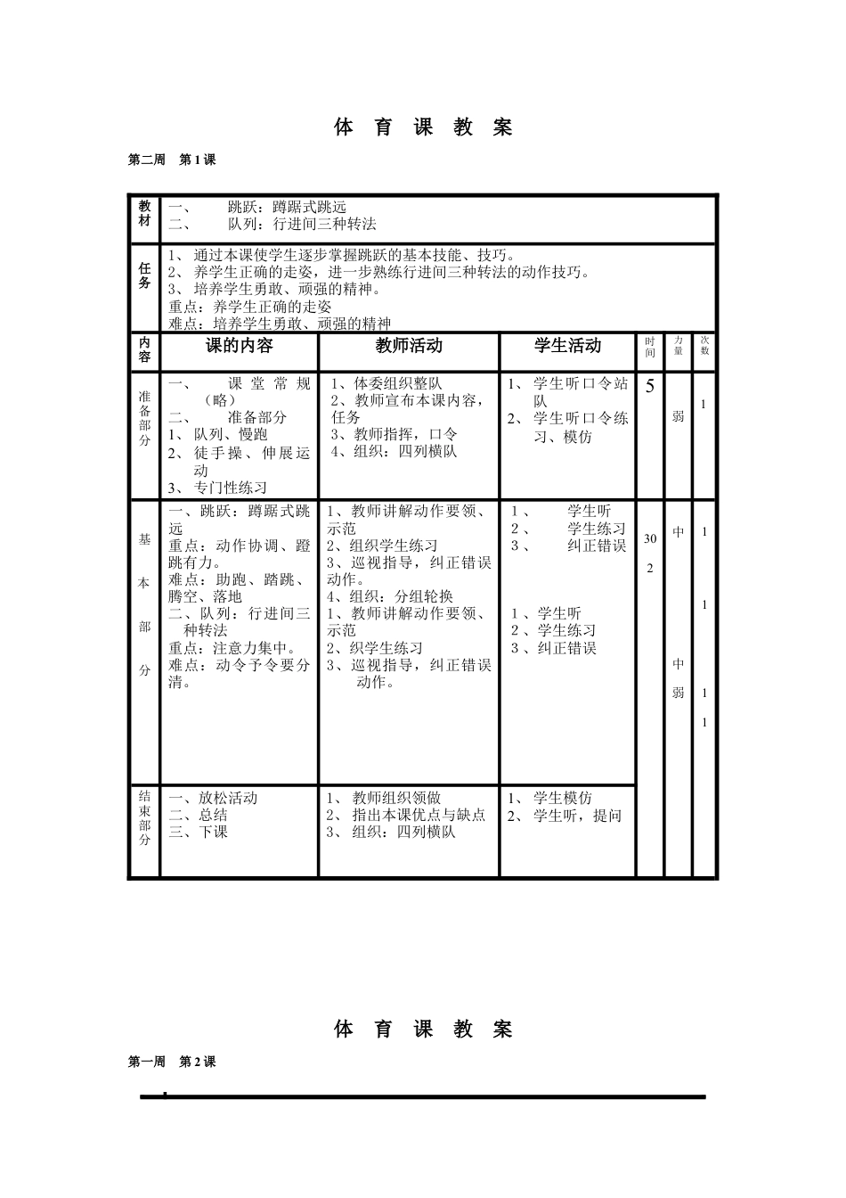 小学体育四年级教案.docx_第2页