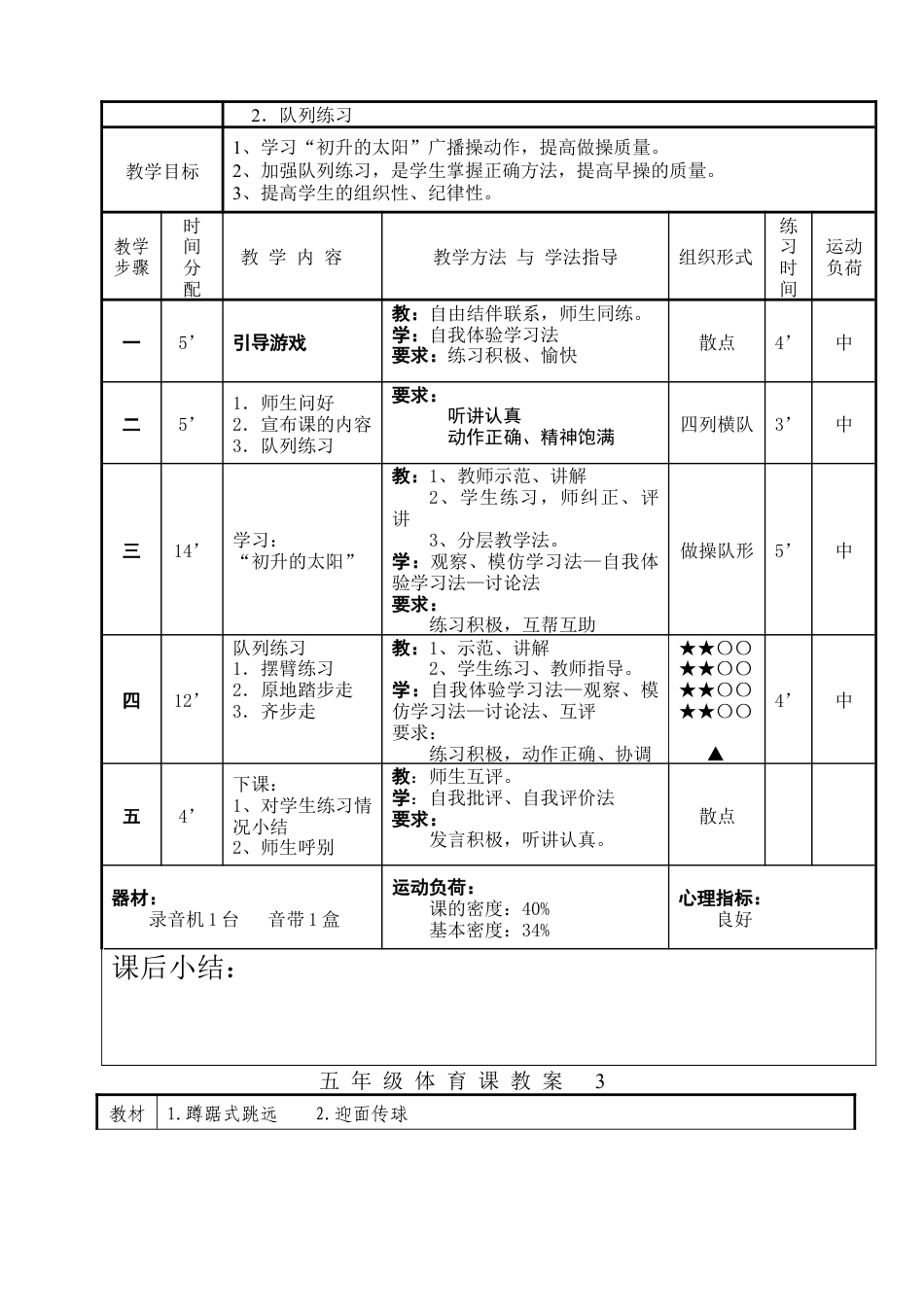 小学五年级体育教案60个(五年制).docx_第2页