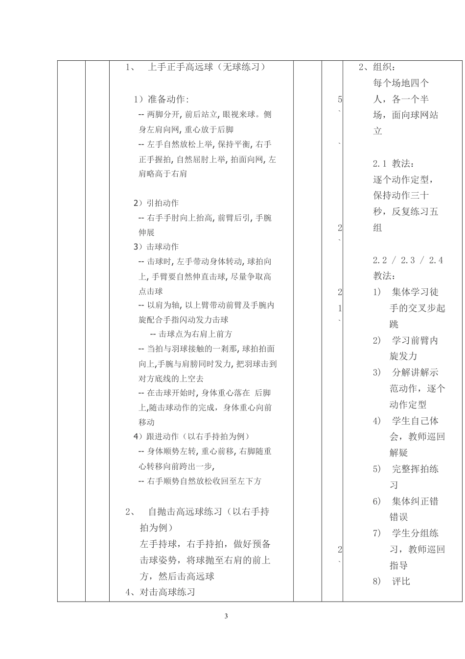 小学羽毛球教学课教案.docx_第3页