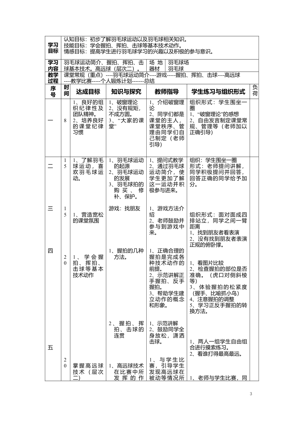 小学羽毛球校本课程教案（17课时）.docx_第3页