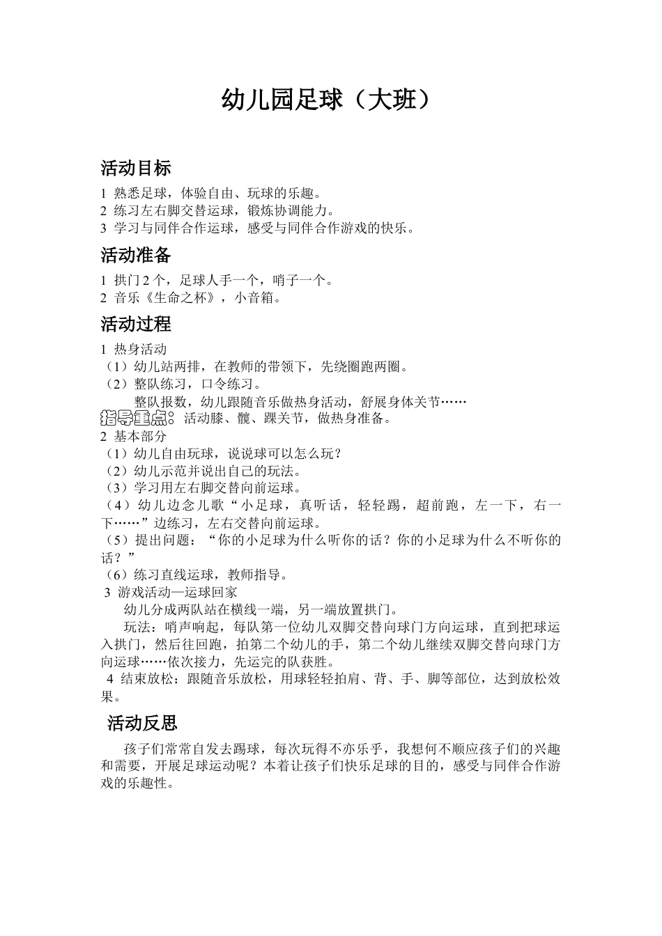 幼儿园足球（大班）.docx_第1页