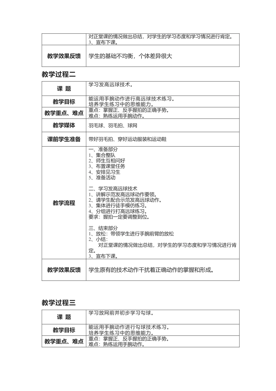 羽毛球教学计划及教案.docx_第3页