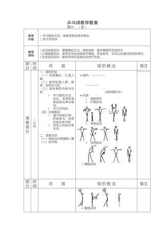中小学乒乓球课时训练教案.docx