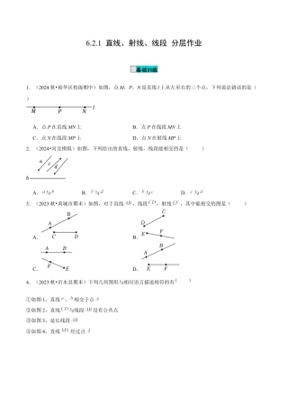 初中数学七年级上-6.2.1 直线、射线、线段（分层作业）【原卷版】.docx