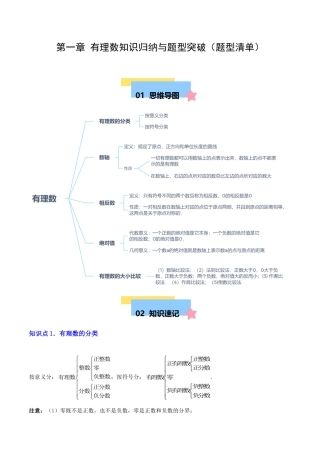 初中数学七年级上-第一章 有理数知识归纳与题型突破（19类题型清单）（解析版）.docx