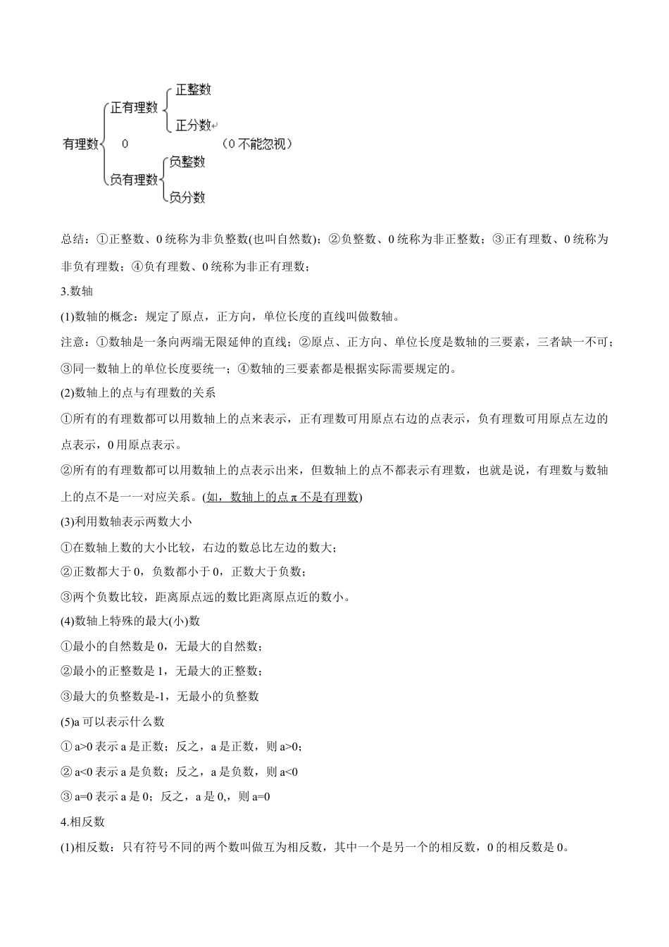 初中数学同步 7年级上册 专题1.2 有理数（教师版）.docx_第2页