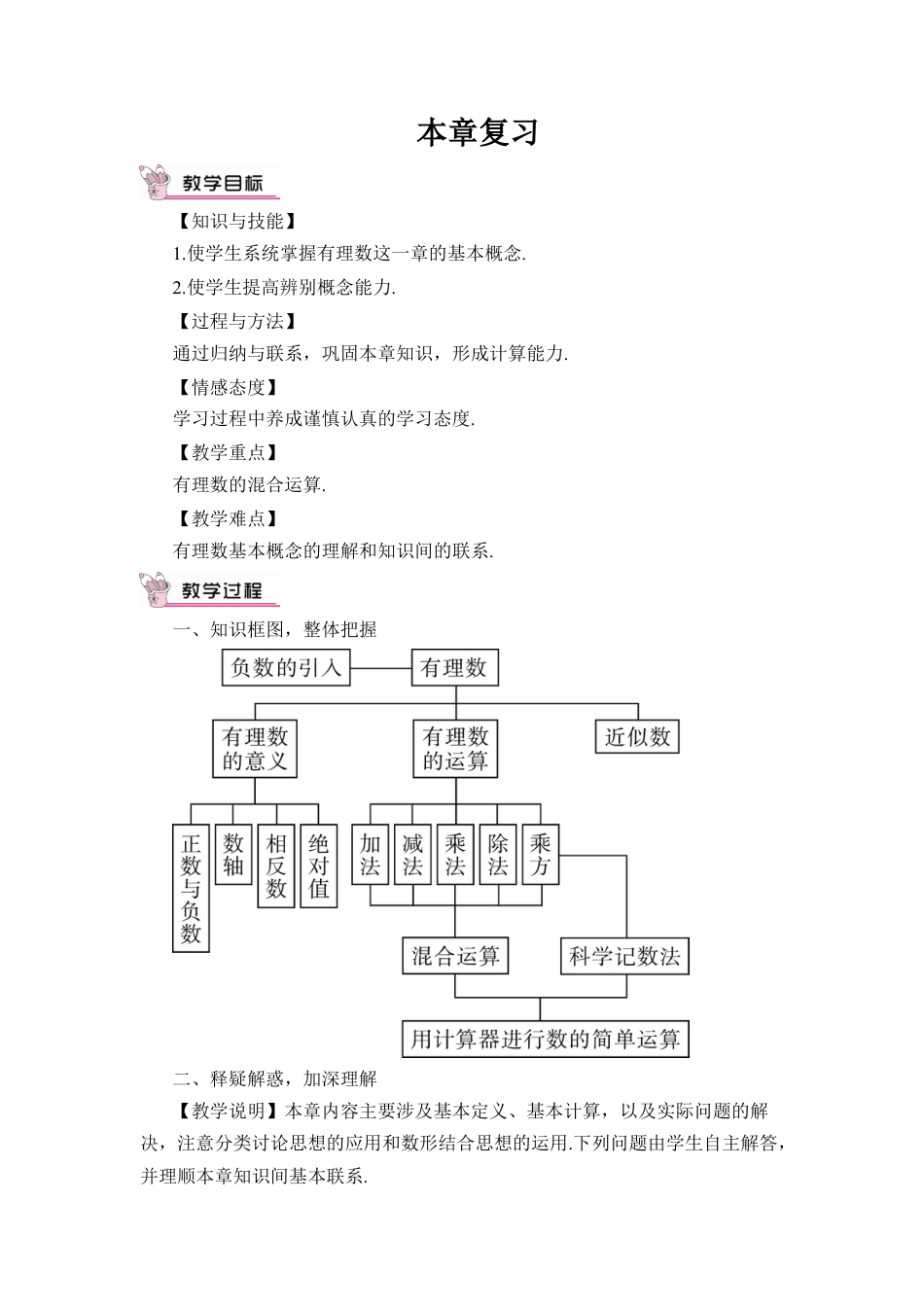 人教版数学七年级上册-教案-本章复习.docx_第1页