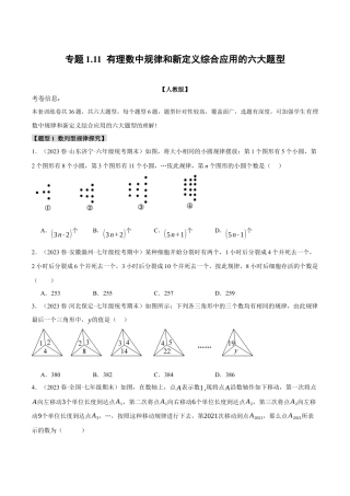 人教版数学七年级上册-专题1.11 有理数中规律和新定义综合应用的六大题型（人教版）（学生版）.docx