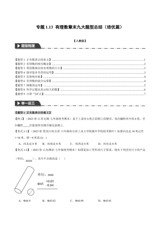 人教版数学七年级上册-专题1.13 有理数章末九大题型总结（培优篇）（人教版）（学生版）.docx