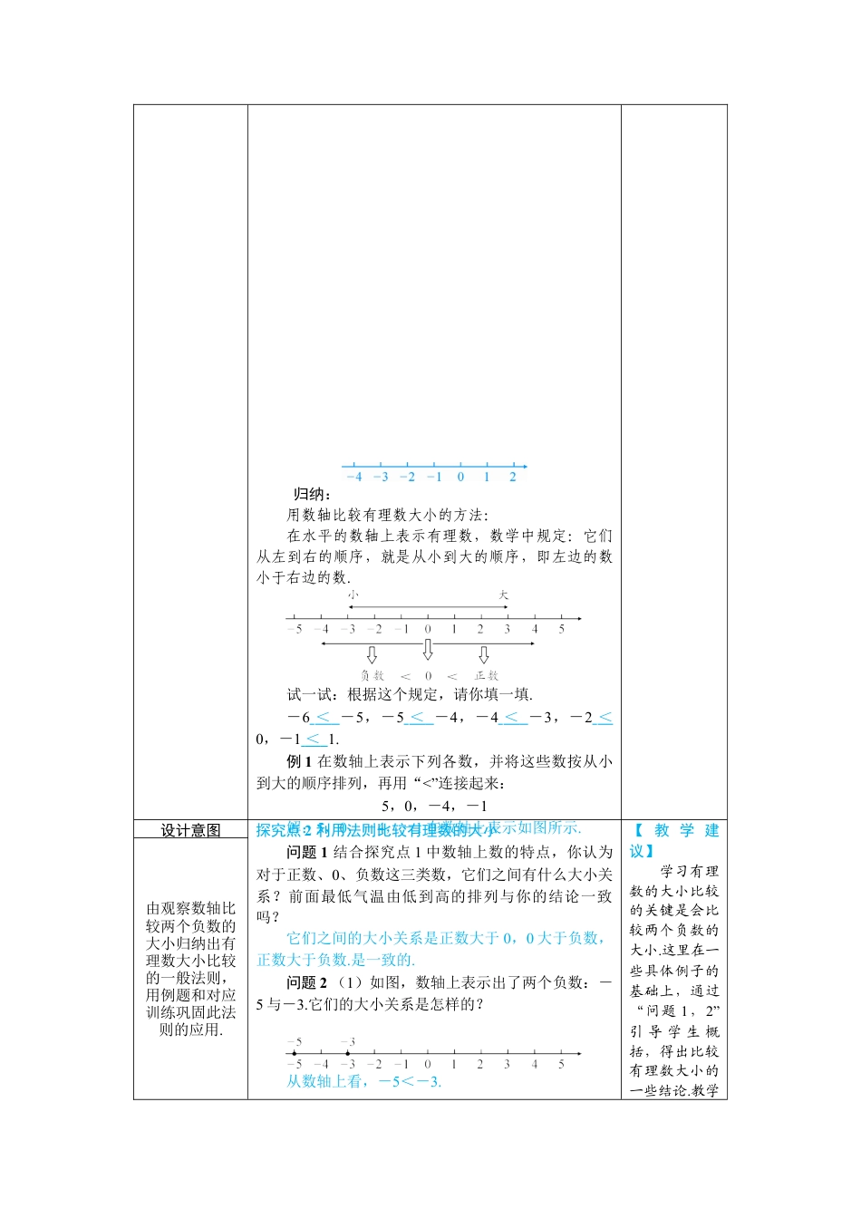 人教版数学七年级上-教案-1.2.5 有理数的大小比较.docx_第2页