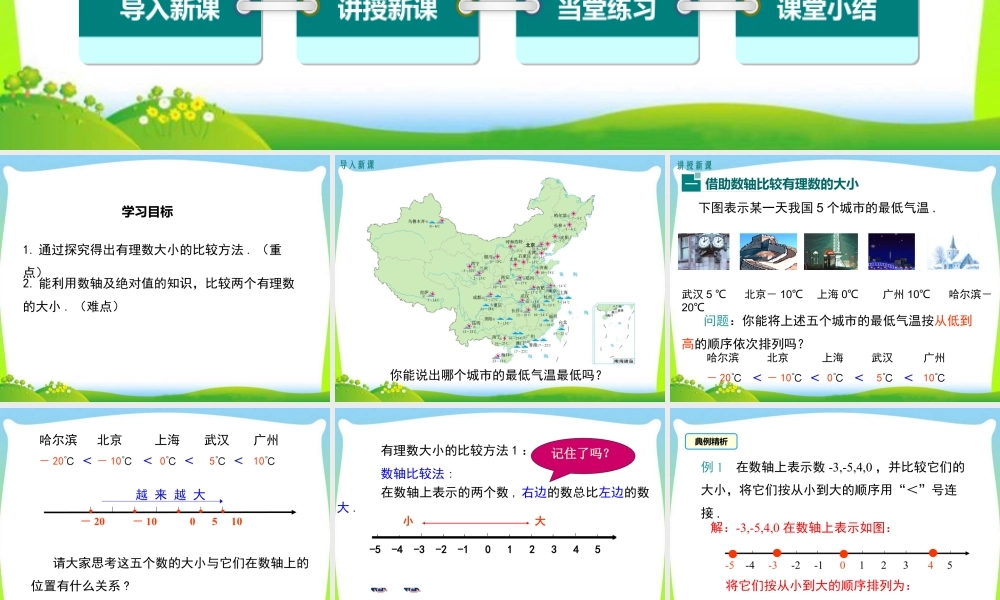 人教版七年级上册教学课件-1.2.4 第2课时 有理数大小的比较.ppt