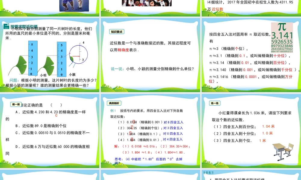 人教版七年级上册教学课件-1.5.3 近似数.ppt