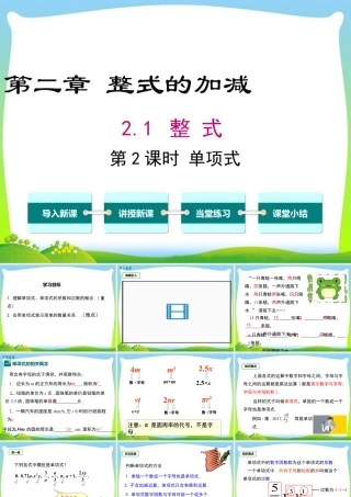 人教版七年级上册教学课件-2.1 第2课时 单项式.ppt