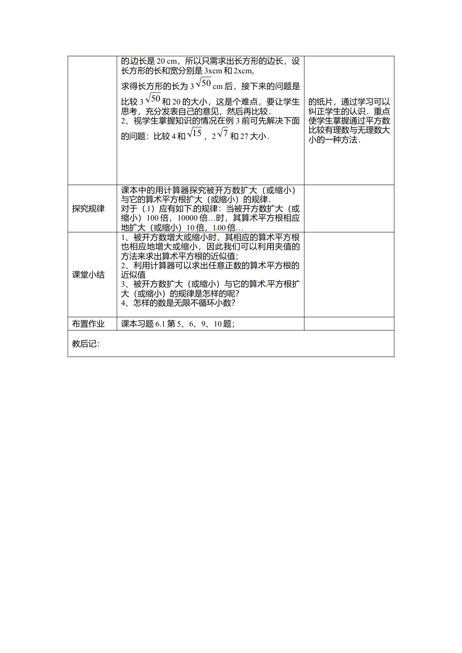 人教版七年级下册-课时教案-6.1 第2课时  用计算器求算术平方根及其大小比较 2.docx_第2页