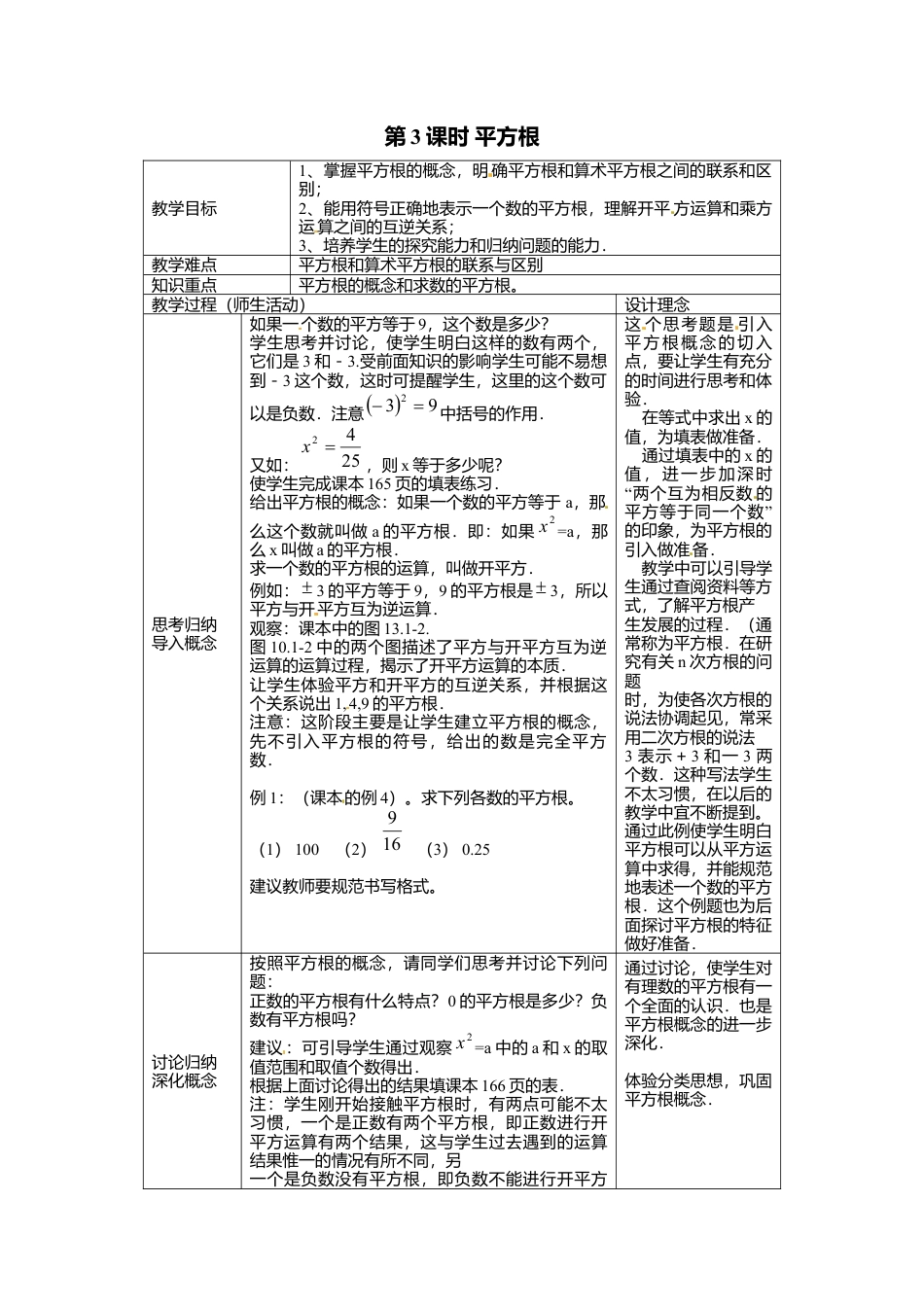 人教版七年级下册-课时教案-6.1 第3课时 平方根 2.docx_第1页