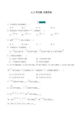 初中数学七年级下册-6.1.3 平方根（分层作业）【原卷版】.docx