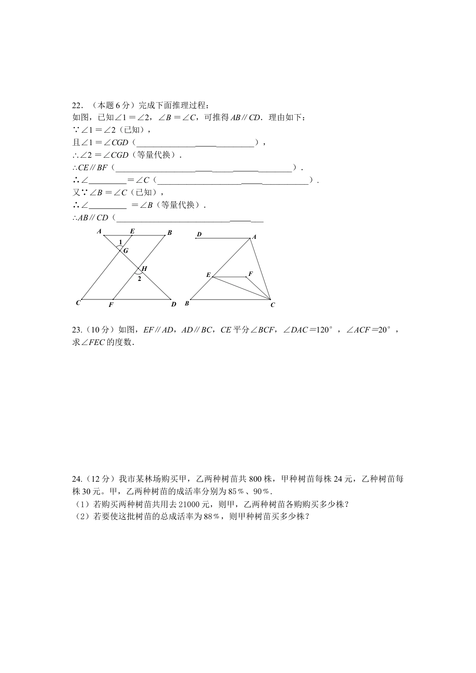 初中数学七年级下册-期中考试数学试题.docx_第3页