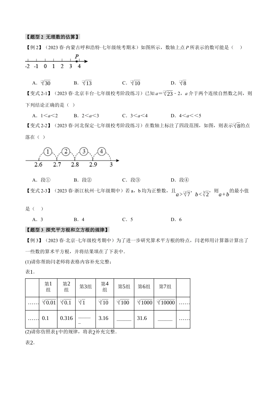 初中数学七年级下册-专题6.7 实数章末八大题型总结（拔尖篇）（原卷版）.docx_第2页