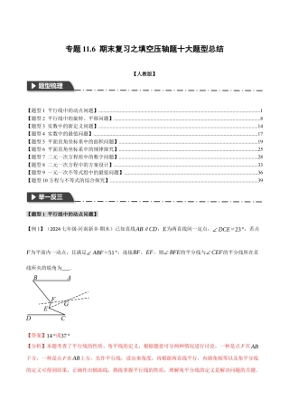初中数学七年级下-专题11.6 期末复习之填空压轴题十大题型总结（人教版）（解析版）.docx