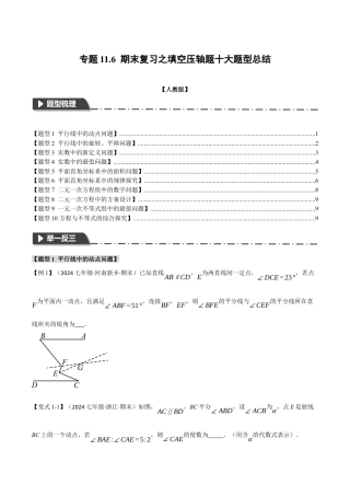 初中数学七年级下-专题11.6 期末复习之填空压轴题十大题型总结（人教版）（原卷版）.docx