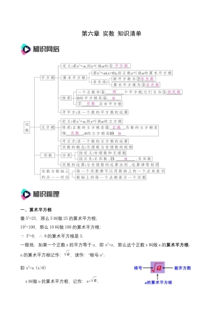 人教版七年级下册-第六章 实数 知识清单（解析版）.docx