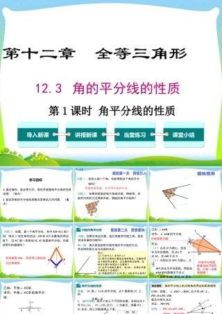 人教版数学八年级上册-教学课件-12.3 第1课时 角平分线的性质.ppt
