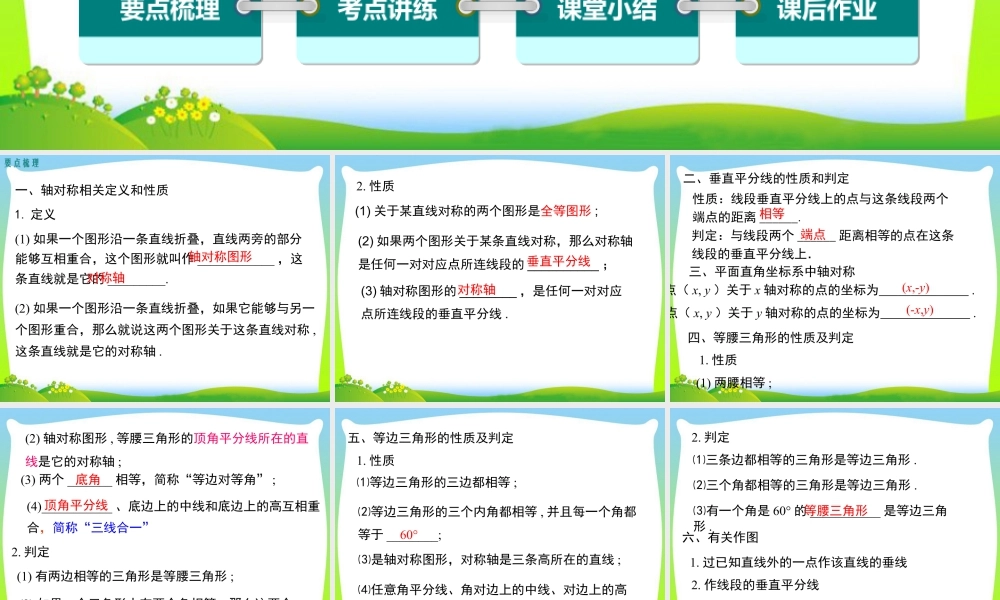 人教版数学八年级上册-教学课件-第十三章 小结与复习.ppt