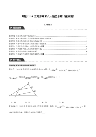 数学八年级上册-专题11.10 三角形章末八大题型总结（拔尖篇）（人教版）（学生版）.docx