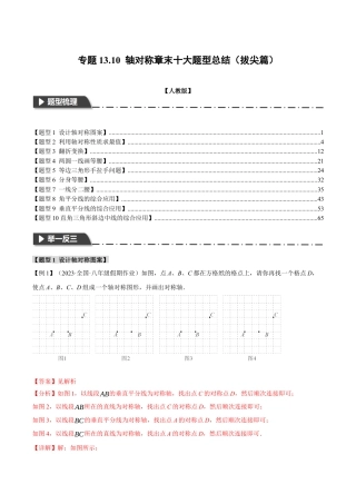 数学八年级上册-专题13.10 轴对称章末十大题型总结（拔尖篇）（人教版）（教师版）.docx