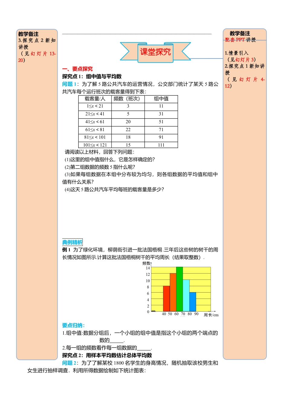 人教版八年级数学下册-同步导学案-20.1.1 第2课时 用样本平均数估计总体平均数.docx_第2页