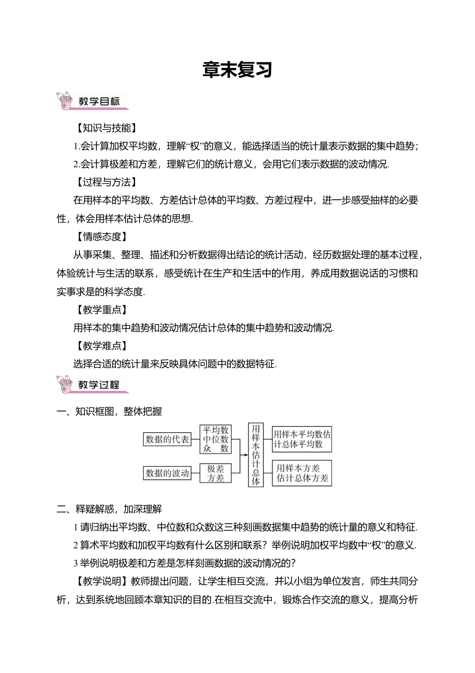 人教版八年级数学下册-同步教学案-章末复习（教案）.docx_第1页