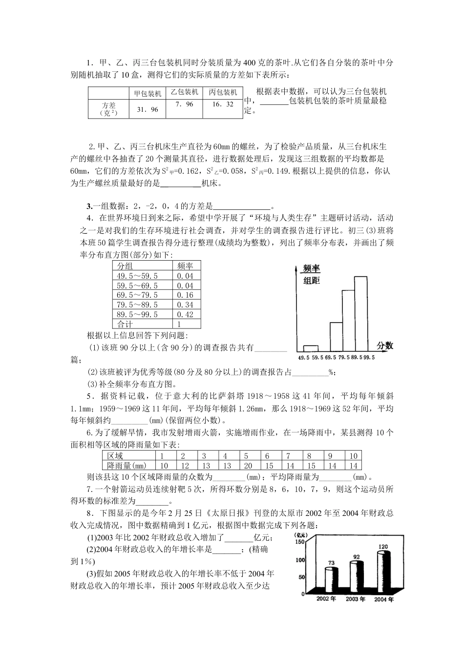 人教版初中数学八年级下《数据的分析》知识点归纳与经典例题.docx_第2页