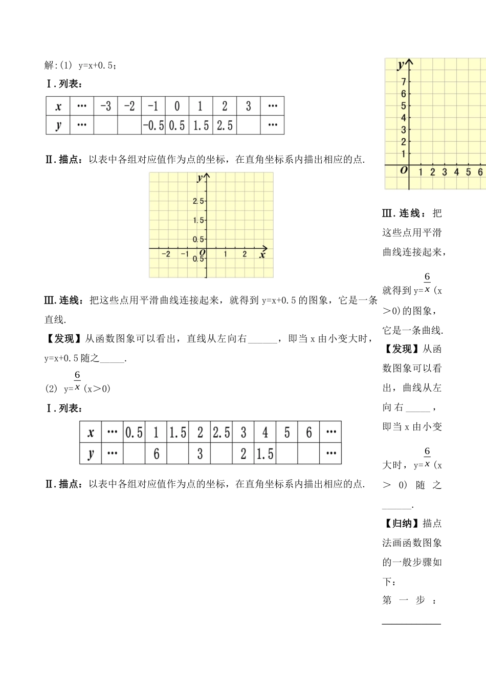 人教版初中数学八下-19.1.3 函数的图象（第一课时）（导学案）-（人教版）.docx_第3页