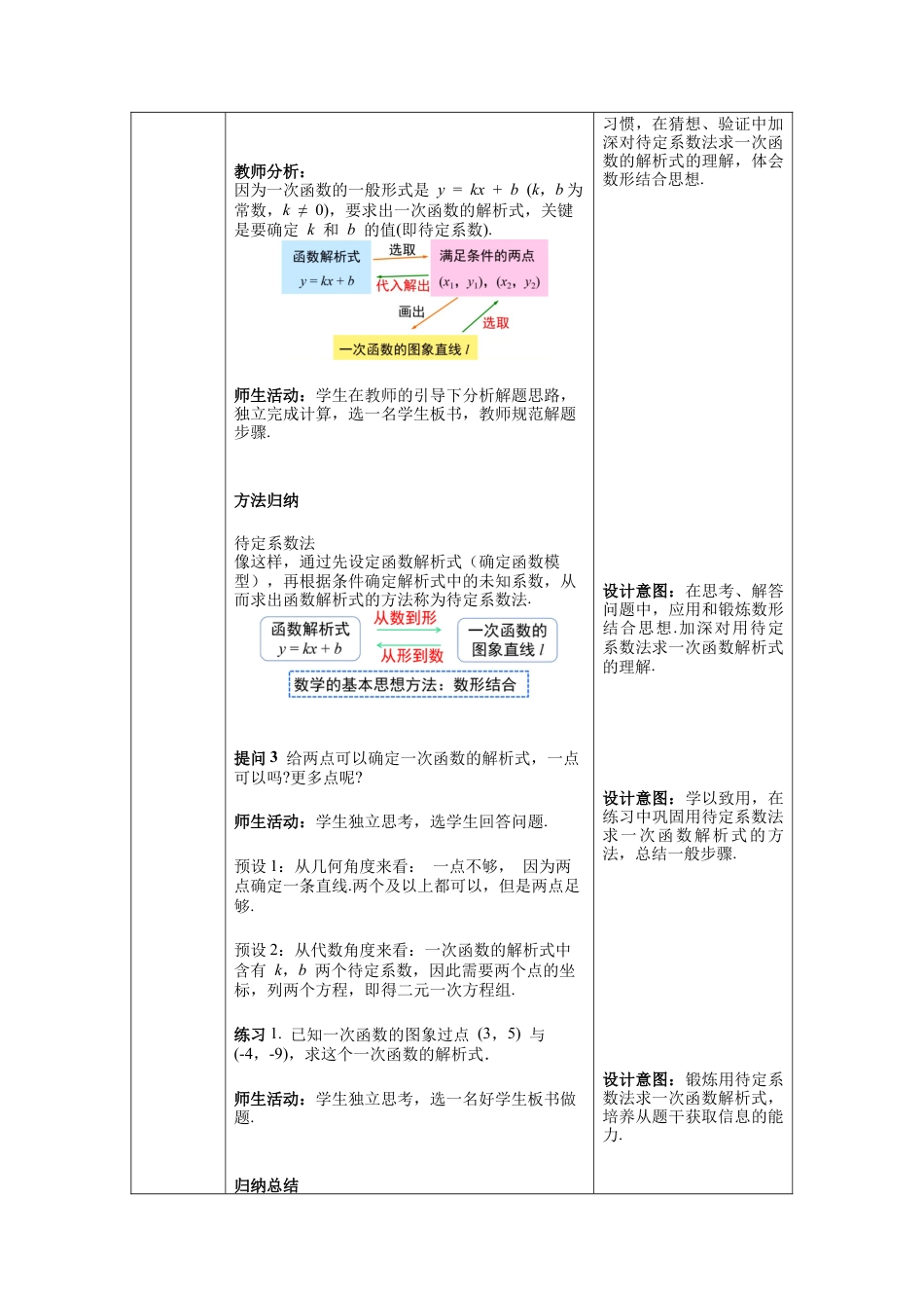 人教版初中数学八下-19.2.2 第3课时  用待定系数法求一次函数解析式 -- 教案.docx_第2页